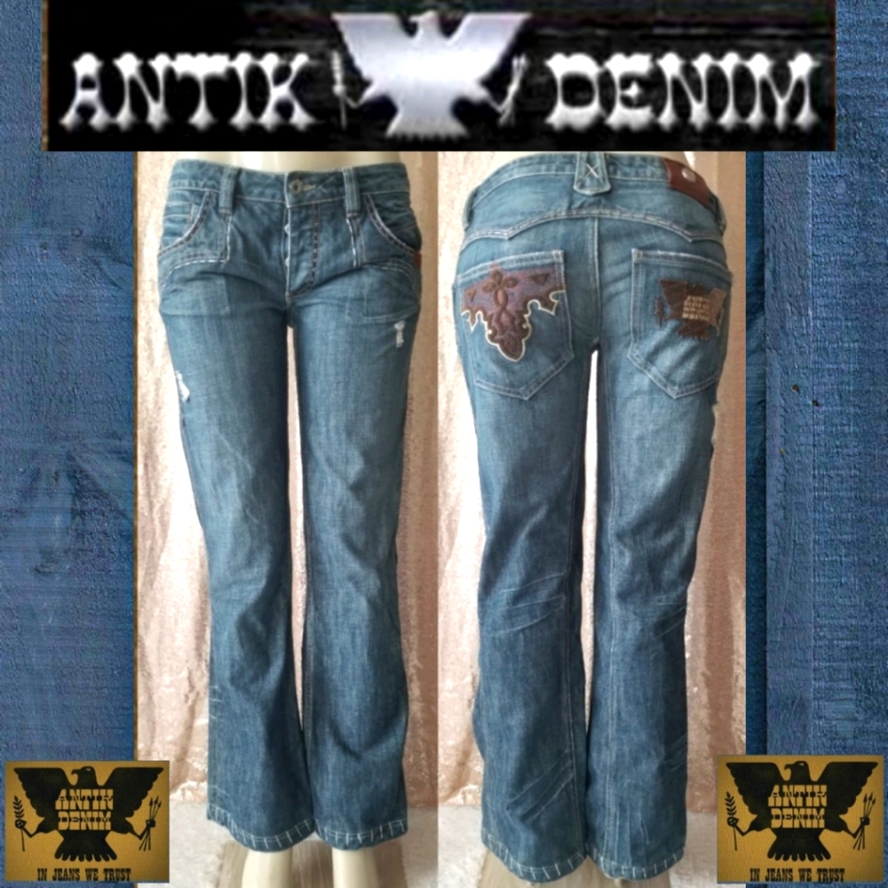 Antik Denim Distressed Studded Jeans